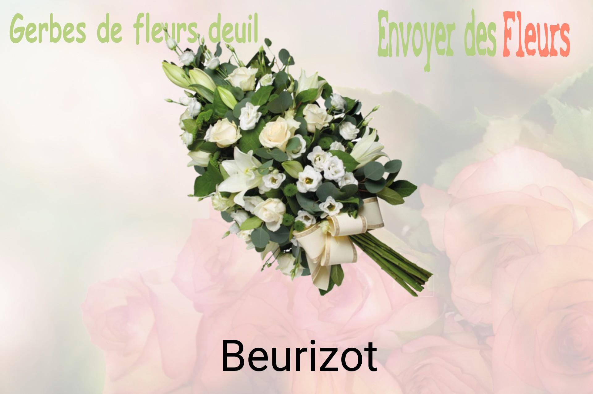 Gerbe de fleurs de deuil livrée à Beurizot
